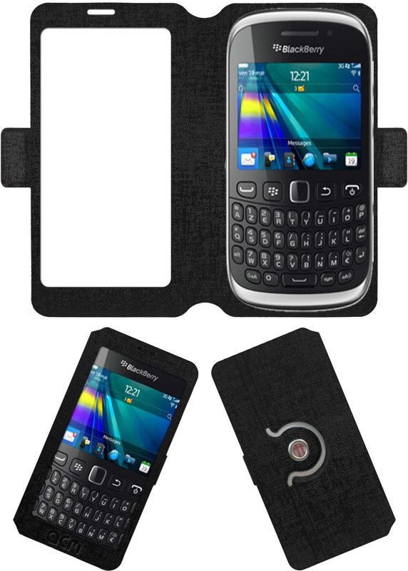 ACM Flip Cover for Blackberry Curve 9320  (Black, Cases with Holder, Pack of: 1)