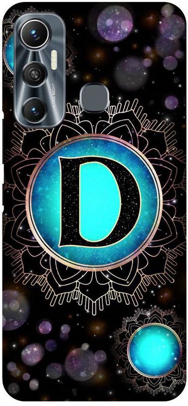 FIKORA Back Cover for Infinix Hot 11, X662, D, NAME, LETTER, ALPHABET  (Blue, Hard Case, Pack of: 1)