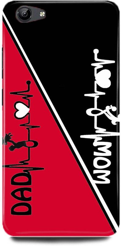 FRONK Back Cover for Vivo V5, 1601, MOM, DAD, MOTHER, FATHER, LOVE  (Red, Hard Case, Pack of: 1)