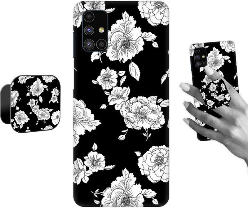 COBIERTAS Back Cover for Samsung Galaxy M51  (Black, White, Cases with Holder, Pack of: 2)