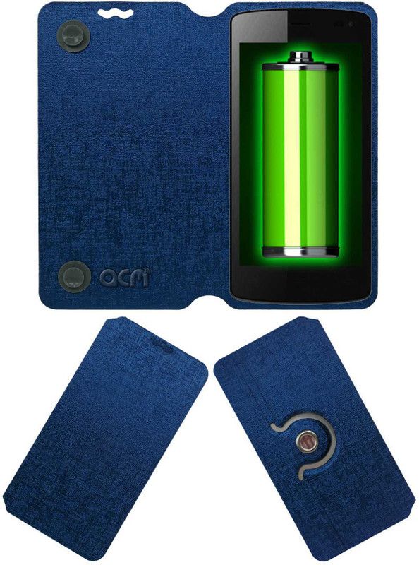 ACM Flip Cover for Intex Aqua Star Power  (Blue, Cases with Holder, Pack of: 1)