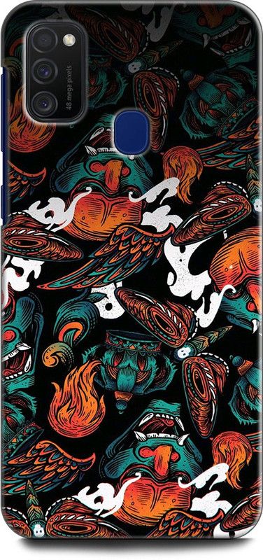 Afterglow Back Cover for SAMSUNG Galaxy M30s DEMON, DEVIL, WINGS, FANGS, PATTERN, ART, COLORFUL  (Multicolor, Shock Proof, Pack of: 1)