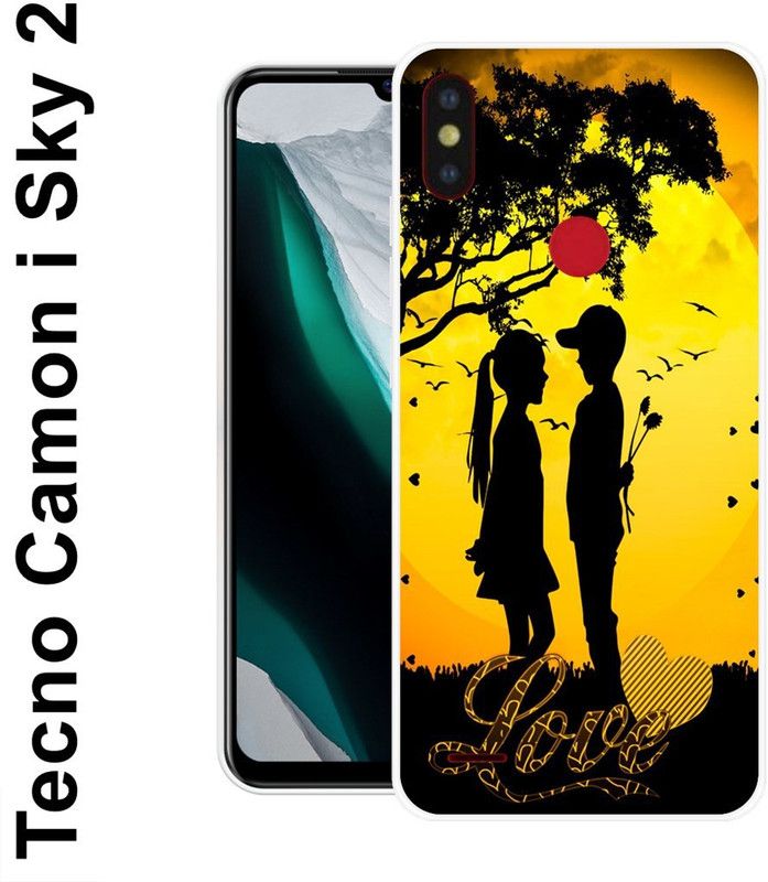 INDIALAND Back Cover for Tecno Camon I Sky 2  (Black, Yellow, Silicon)