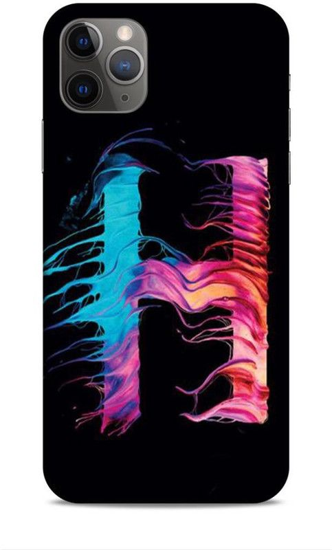 Trinetra Back Cover for Apple iPhone 11 Pro Max (H / Letter / Alphabet / Name)  (Black, Hard Case, Pack of: 1)