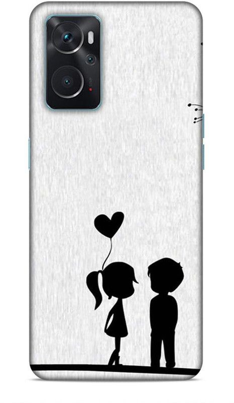 Printabulous Back Cover for Oppo K10  (Black, White)