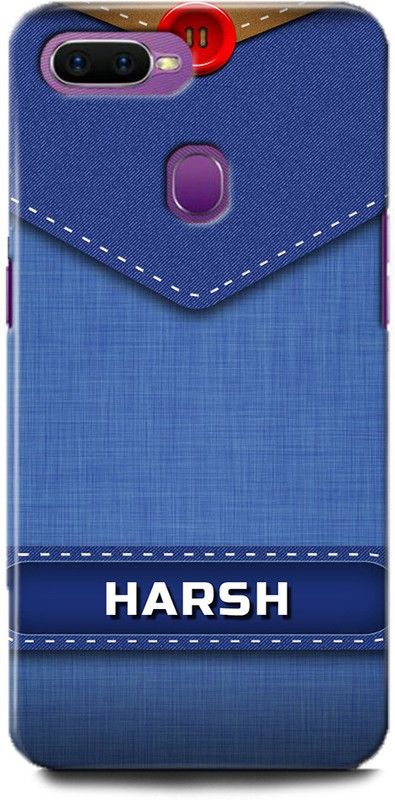 WallCraft Back Cover for OPPO A5s, CPH1909 HARSH NAME, H LETTER, BLUE, JEANS, ALPHABET, DESIGN  (Multicolor, Dual Protection, Pack of: 1)