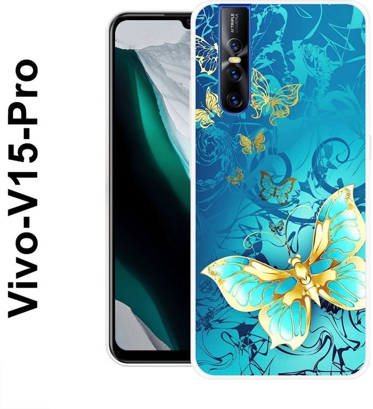 SUPER CASE Back Cover for Vivo V15 Pro  (Blue, Gold, Grip Case, Silicon)