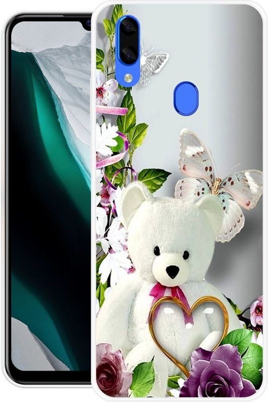 Krtagy Back Cover for Lava Z93  (White, Dual Protection, Silicon, Pack of: 1)