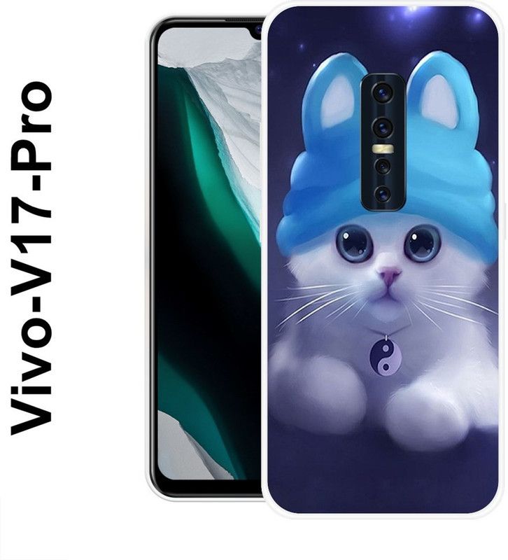 REALKING Back Cover for Vivo V17 Pro  (Blue, White, Grip Case, Silicon)