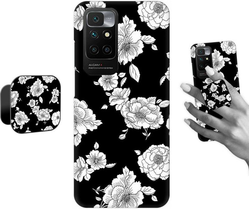 COBIERTAS Back Cover for Mi Redmi 10 Prime  (Black, Grey, Cases with Holder, Pack of: 2)