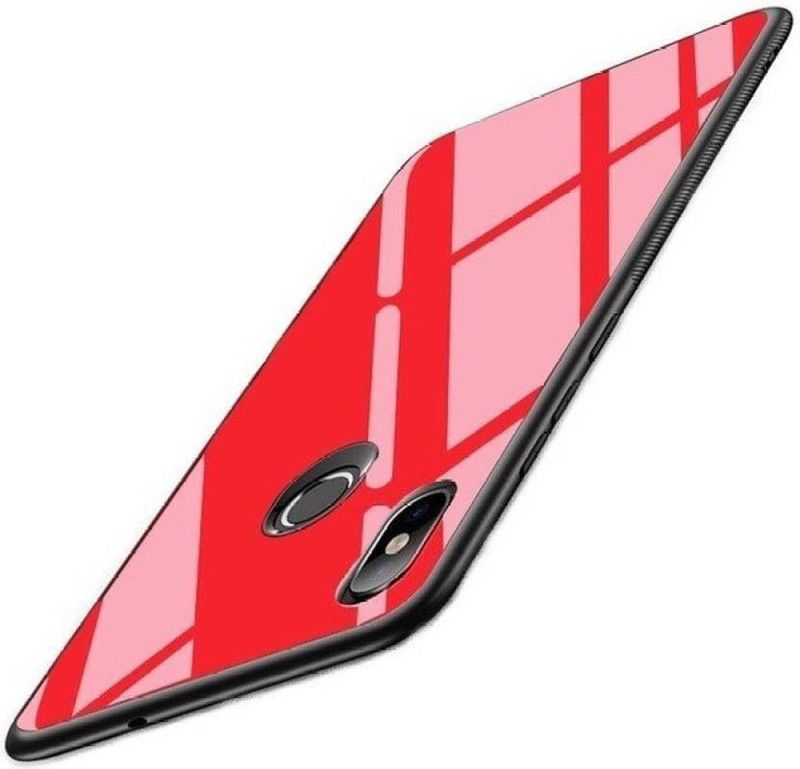 Shopsji Back Cover for Redmi 6 Pro, Red Glass Back Cover for Redmi 6 Pro  (Red, Dual Protection, Pack of: 1)