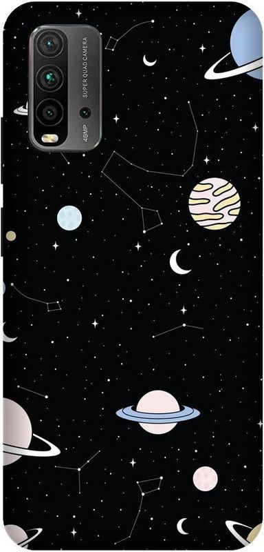 URCHIN Back Cover for Redmi 9 Power space, Black, abstract, sky, planets, cool, dark  (Multicolor, Shock Proof, Pack of: 1)