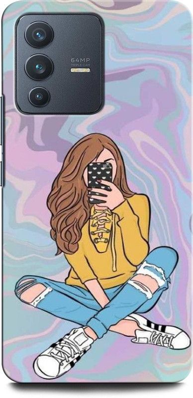 GRAFIQE Back Cover for Vivo V23 Pro 5G GIRL, WOMEN ARTWORK, ANIME, PRETTY, BEUTY, FLOWER  (Multicolor, Shock Proof, Pack of: 1)