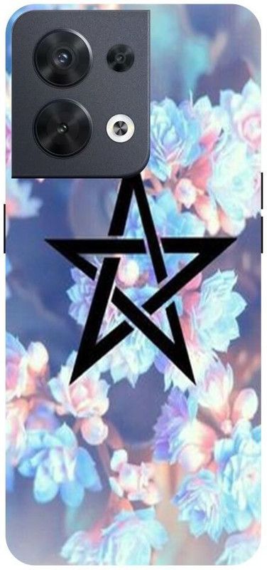 Wall Art Back Cover for OPPO RENO 8 (5G) Pattern, Star, Flower Printed  (Multicolor, Dual Protection, Pack of: 1)