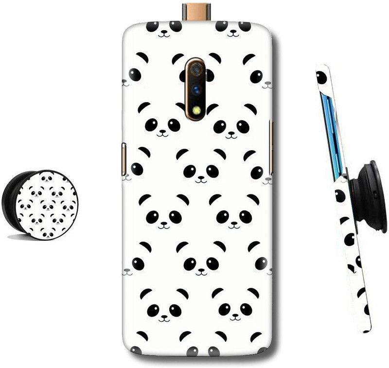 HELLO CASE Back Cover for Realme X  (Black, White, Cases with Holder)