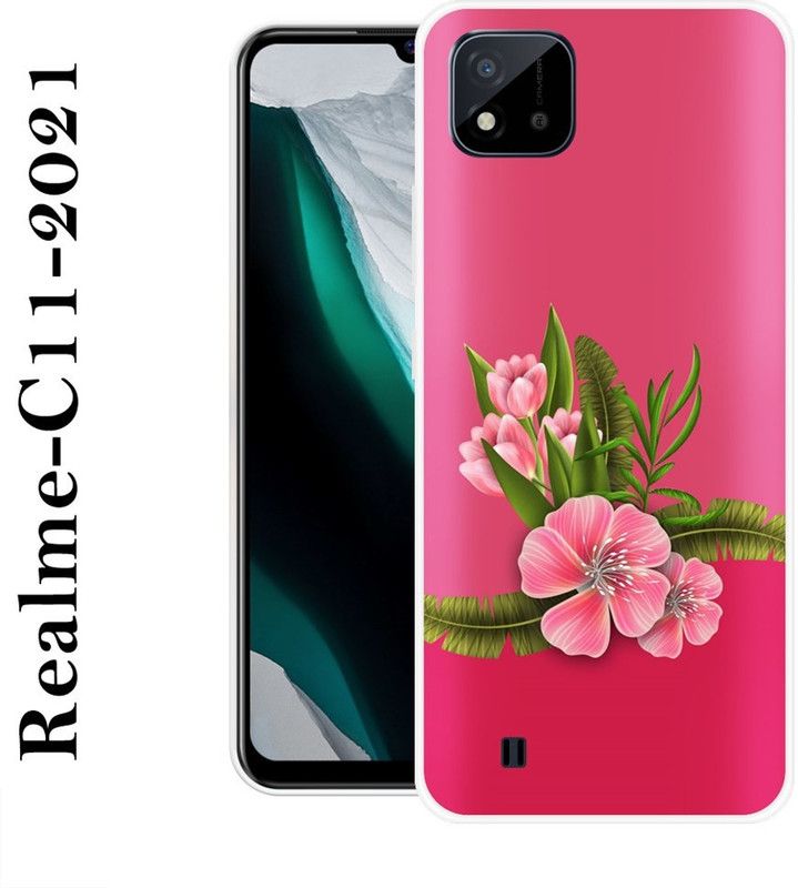 SUPERCASE Back Cover for Realme C11 2021  (Pink, Green, Silicon)