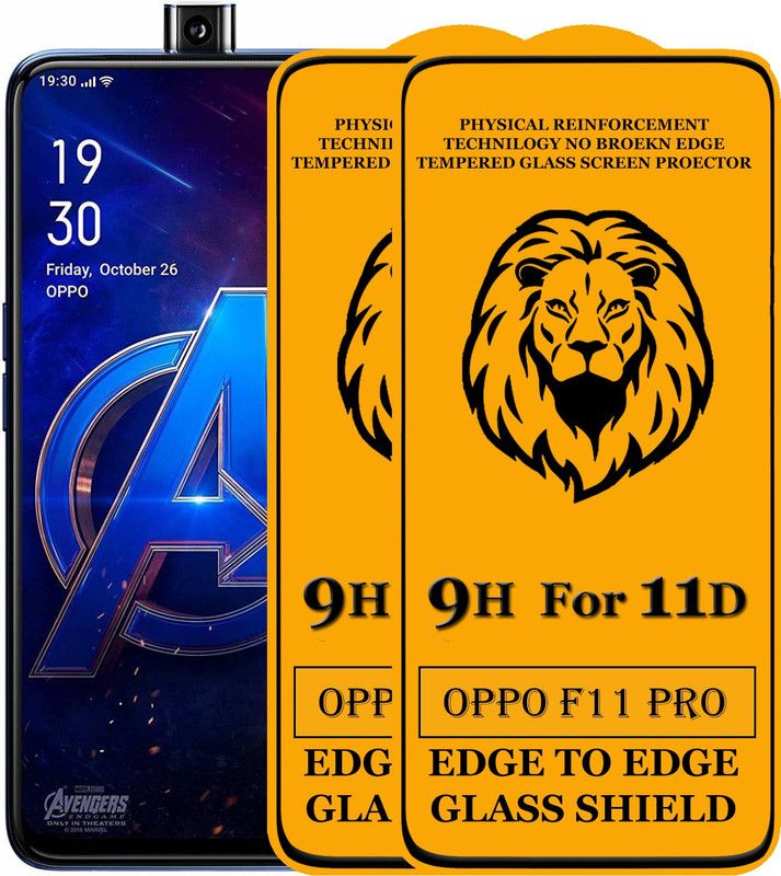 KING COVERS Tempered Glass Guard for Edge To Edge Tempered Glass for OPPO F11 Pro (Pack of 2)  (Pack of 2)