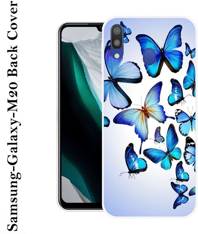 SHIVKUDI Back Cover for Samsung Galaxy M20  (Blue, Grip Case, Silicon)