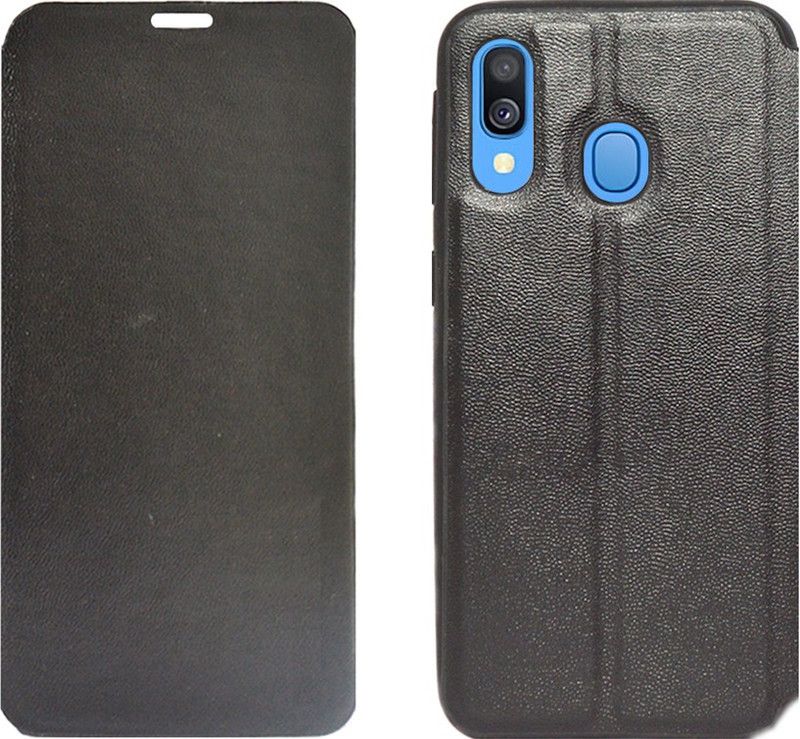 COVERBLACK Flip Cover for Samsung Galaxy A40  (Black, Grip Case, Pack of: 1)