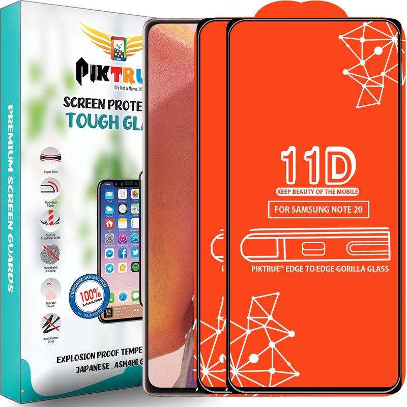 PikTrue Edge To Edge Tempered Glass for Samsung Galaxy Note 20  (Pack of 2)