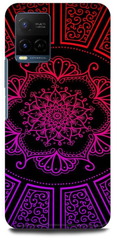 JUGGA Back Cover for Vivo Y33T, V2146, MANDALA, ART, ABSTRACT, ART, RANGOLI, PATTERN  (Purple, Hard Case, Pack of: 1)