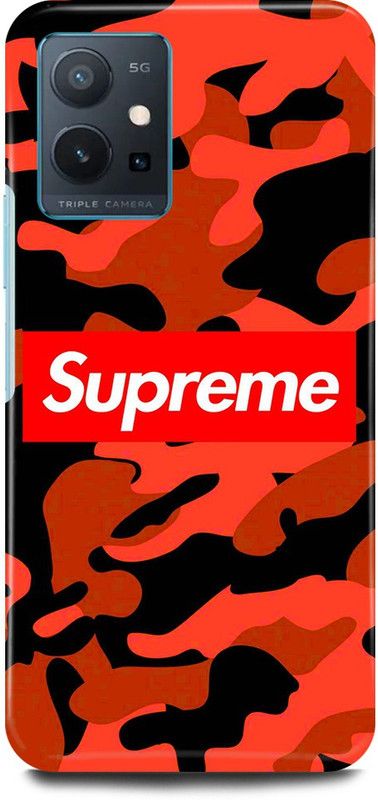 play fast Back Cover for Vivo y75 5G, V2142 SUPREME, SIGN, LOGO, DESIGN  (Orange, Hard Case, Pack of: 1)