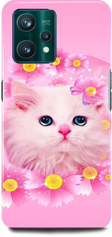 play fast Back Cover for Realme 9 Pro 5G, RMX3471 PINK, WHITE, CAT, MEOW  (Pink, Hard Case, Pack of: 1)