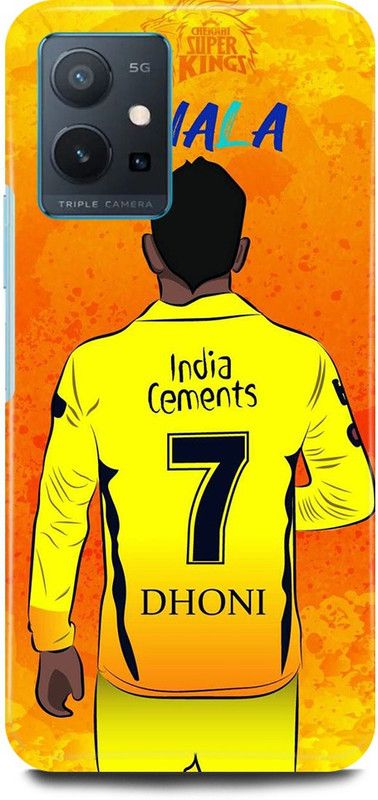 play fast Back Cover for Vivo T1 5G, V2141 MAHENDRA, SINGH, DHONI, MS, DHONI, CSK, PLAYER  (Yellow, Hard Case, Pack of: 1)