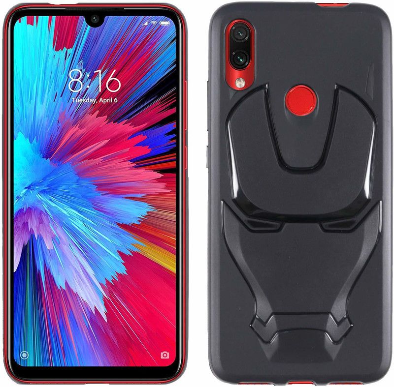 Lejaao Back Cover for Xiaomi Redmi Note 7,Cover for Xiaomi Redmi Note 7 (Iron Man - Black)  (Black, Shock Proof, Pack of: 1)