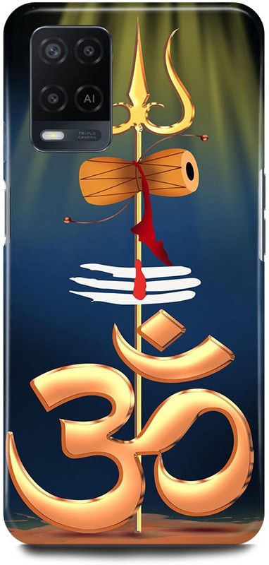 FRONK Back Cover for OPPO A54, CPH2239, OM, SIGN, DAMRU, TRISHOOL, SHIV, SHIVJI  (Blue, Hard Case, Pack of: 1)
