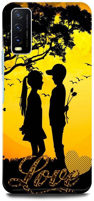 play fast Back Cover for Vivo Y12G, V2068 COUPLE, LOVE, YELLOW, VALENTINE, LOVERS  (Yellow, Hard Case, Pack of: 1)