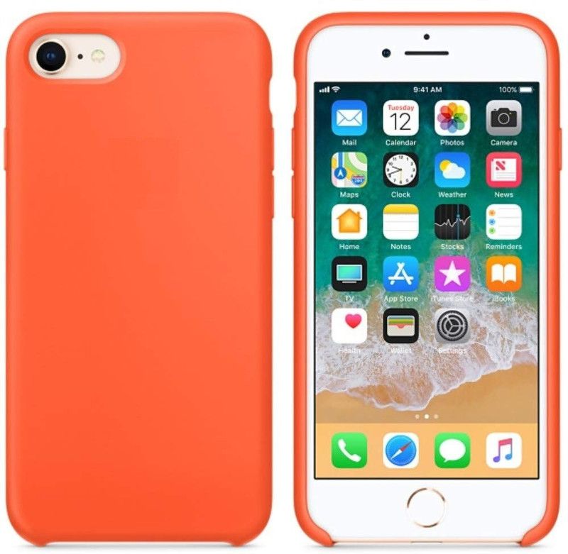 Nik case Back Cover for Iphone 7/8  (Orange, Grip Case, Silicon, Pack of: 1)