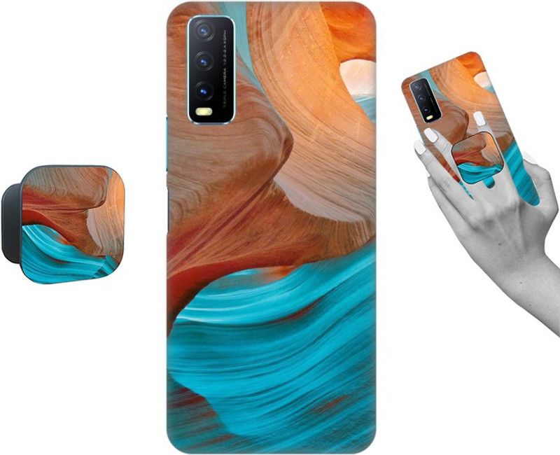 COBIERTAS Back Cover for Vivo Y20A 2021, Vivo Y12S, Vivo Y20T 2021  (Multicolor, Cases with Holder, Pack of: 1)
