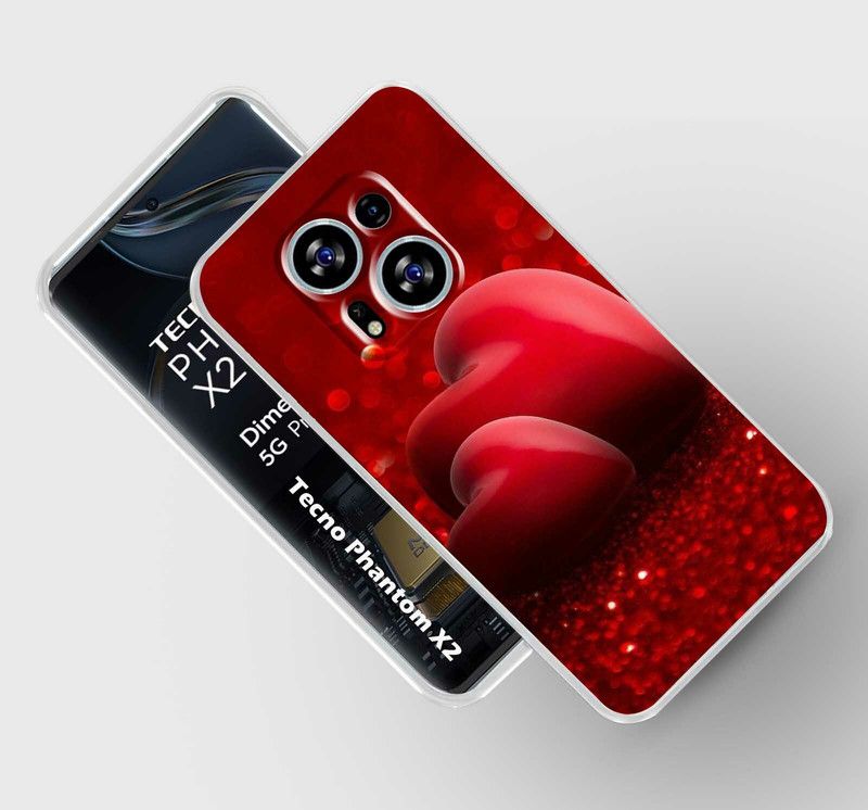 Cravation Back Cover for Tecno Phantom X2 5G  (Red, Silicon, Pack of: 1)