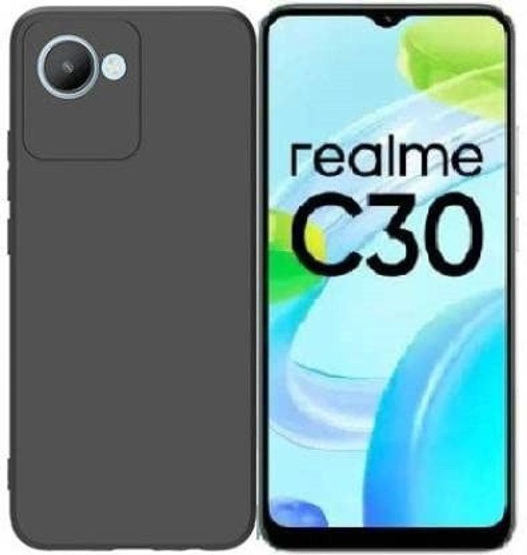BRENZZ Back Cover for Realme C30 back glass, Realme C30 back glass  (Black, Pack of: 1)