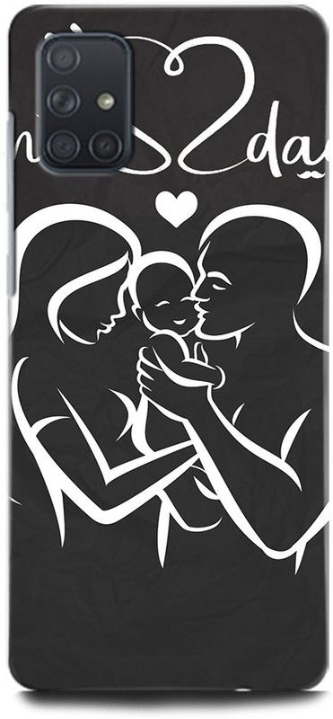 ORBIQE Back Cover for Samsung Galaxy A71 MOTHER, MAA, FATHER, LIFE LINE, I LOVE MY MOM DAD  (Multicolor, Hard Case, Pack of: 1)