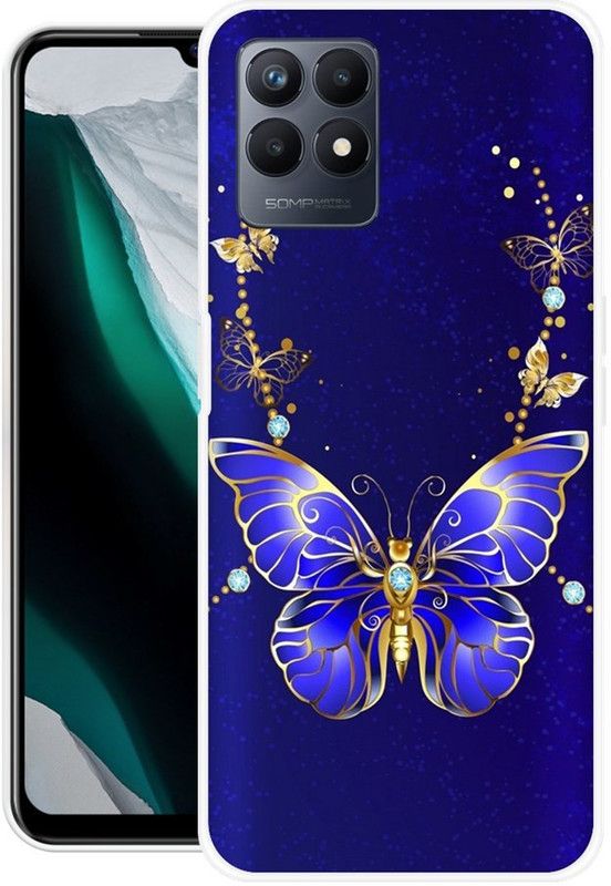 INDIALAND Back Cover for Realme Narzo 50  (Blue, Grip Case, Silicon, Pack of: 1)