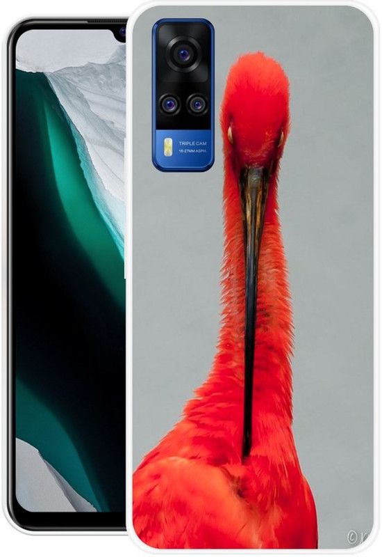 JAYFOX Back Cover for Vivo Y51 (2020)  (White, Red, Silicon)