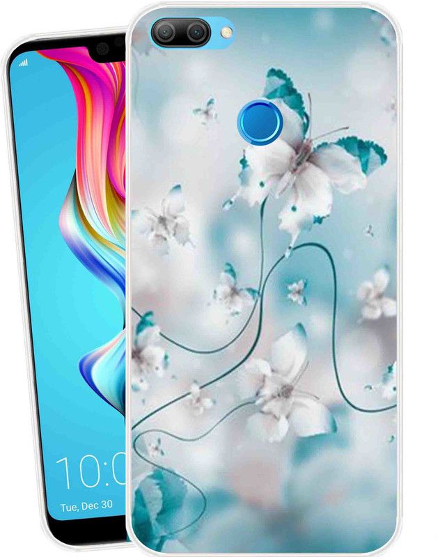 Mkprint Back Cover for Honor 9N  (White, Blue, Silicon)