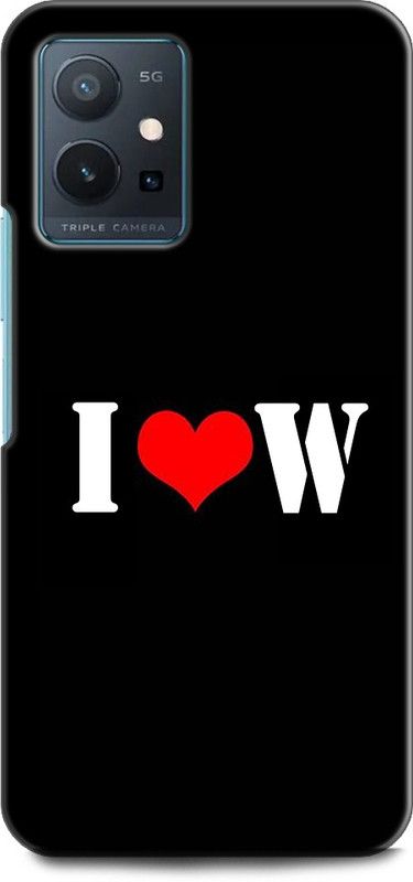 Wall Art Back Cover for Vivo T1 (5G) W, I LOVES W, NAME, LETTER, ALPHABET, IW LOVE, HART  (Multicolor, Dual Protection, Pack of: 1)