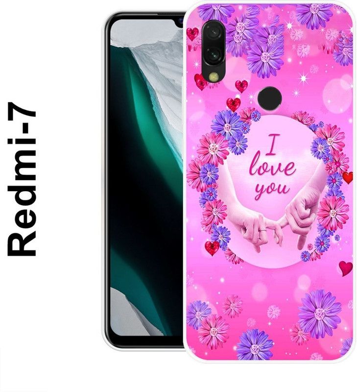 REDFLY Back Cover for Redmi 7  (Pink, Purple, Grip Case, Silicon)