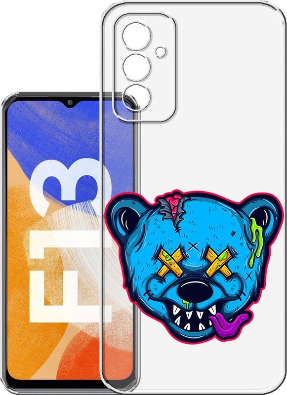HANIRY Back Cover for Samsung F13 5g, SM-E135FLBDINS back cover, TEDDY BEAR FUNKY LOOK, Designer, PNG_26  (Multicolor, Flexible, Silicon, Pack of: 1)