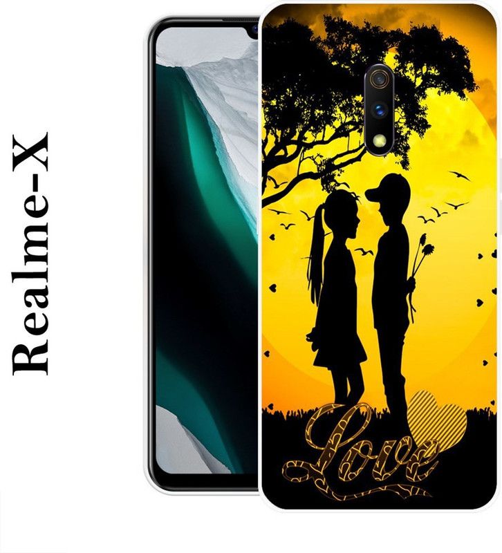 REALKING Back Cover for Realme X  (Black, Yellow, Grip Case, Silicon)