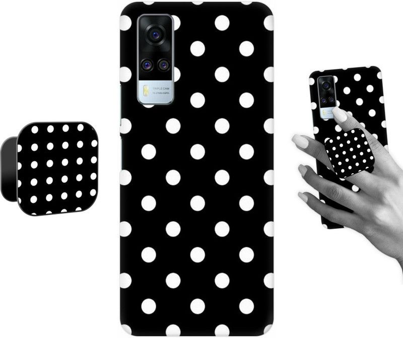 COBIERTAS Back Cover for Vivo Y51A, Vivo Y51 2020  (Black, White, Cases with Holder, Pack of: 2)