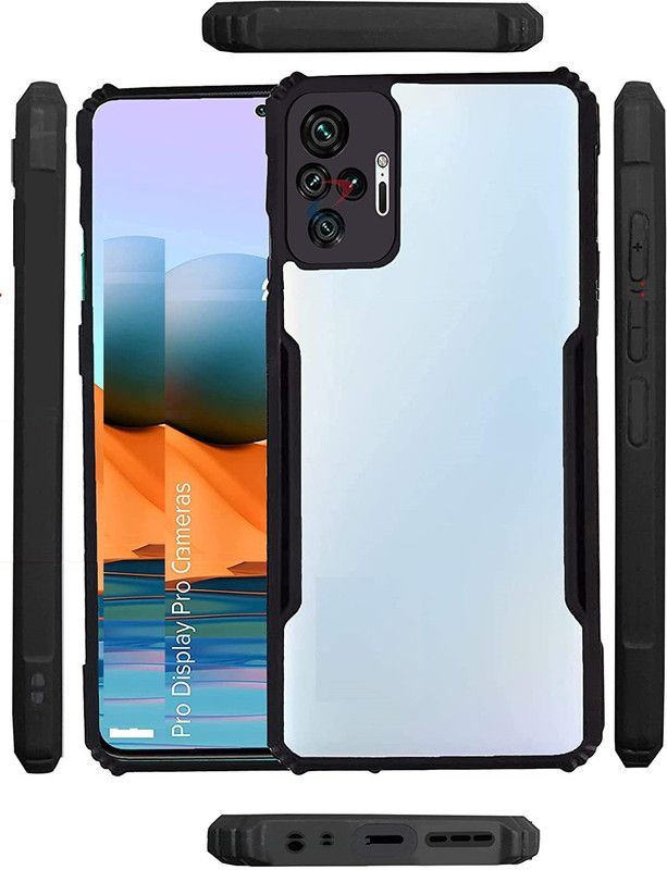Phone Back Cover Bumper Case for Xiaomi Redmi Note 10 Pro  (Black, Transparent, Grip Case, Pack of: 1)