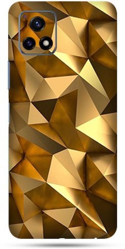 Mclaxa Skin For Vivo Y72 mobile back skin, Golden Polygon Mobile Skin  (Golden Polygon Skin With Super Matte Finish)