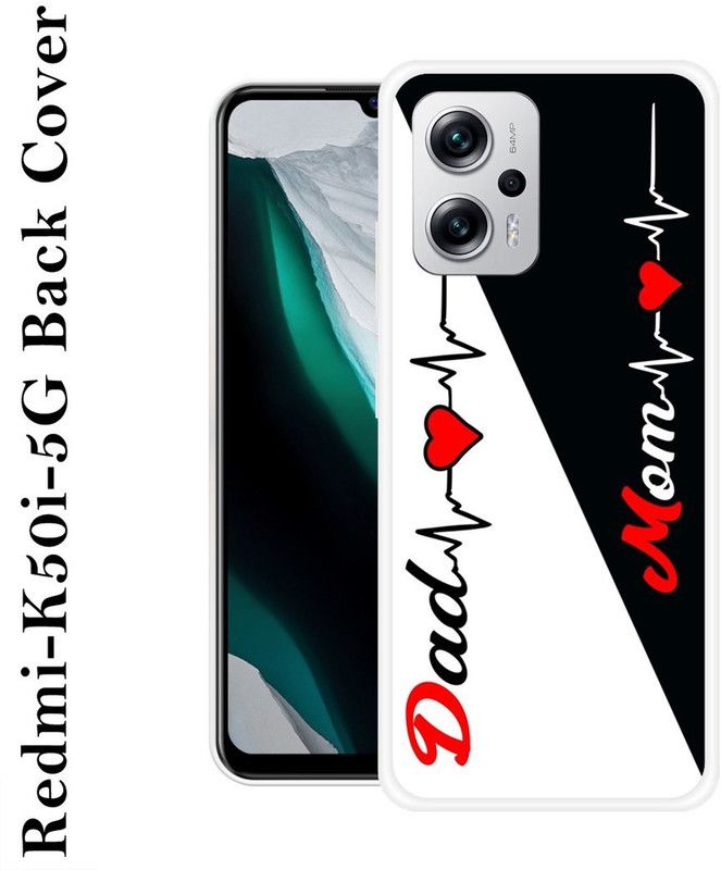 Sswastik Back Cover for Redmi K50i 5G  (Black, White, Grip Case, Silicon, Pack of: 1)