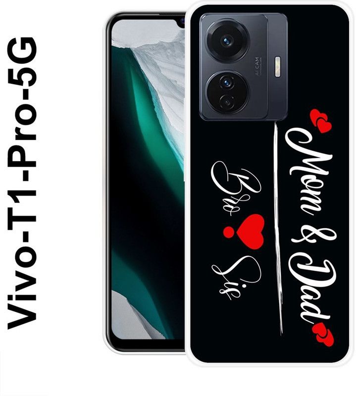 SHIVKUDI Back Cover for Vivo T1 Pro 5G  (Black, Red, Silicon)