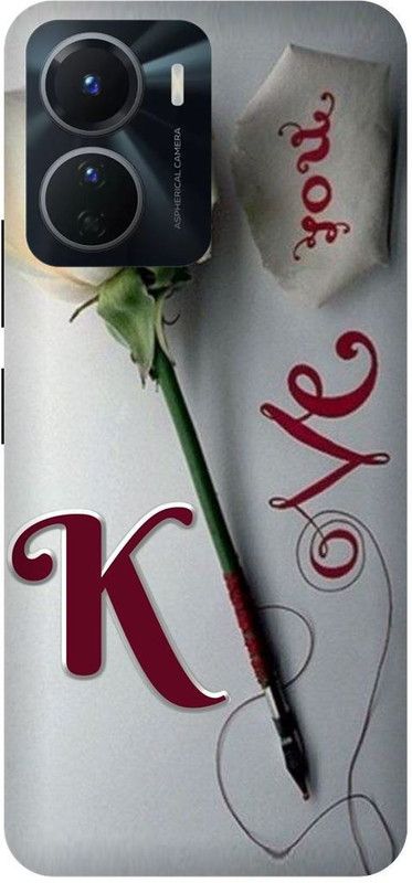 FRONK Back Cover for vivo Y16, V2204, K, NAME, LETTER, ALPHABET, LOVE  (Silver, Hard Case, Pack of: 1)
