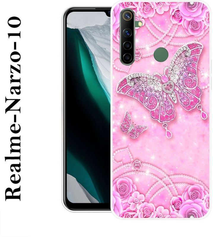 KLC Back Cover for Realme Narzo 10  (Pink, Silicon)